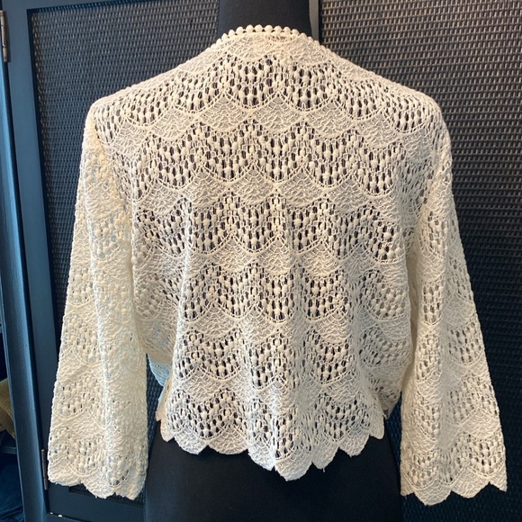 Loft Prairecore Medium Cream Lace Shrug - Picture 2 of 6